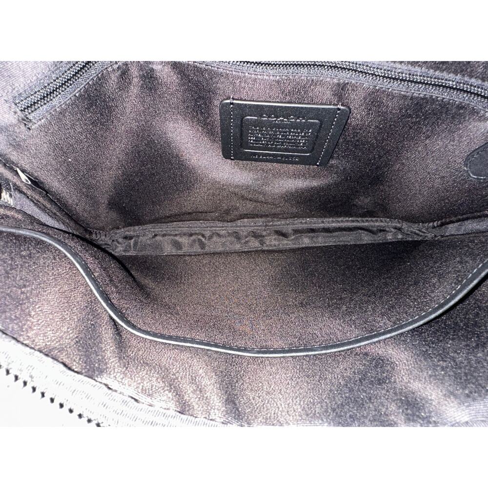 Coach C6812 Black Crossgrain Leather Slim Briefcase Laptop Business Bag Strap - Picture 8 of 9